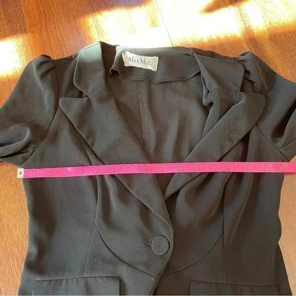 MaxMara Black Mini Blazer Jacket Classic Business Casual Work Wear Small - Picture 9 of 11